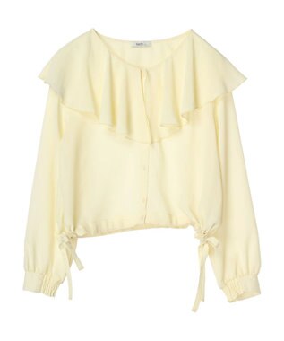 earth music&ecology ラッフルシアードロストブラウス Yellow