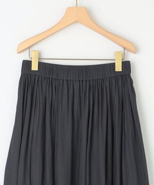 組曲 【WEB限定】ギャザーライトデシン タックスカート ブラック系