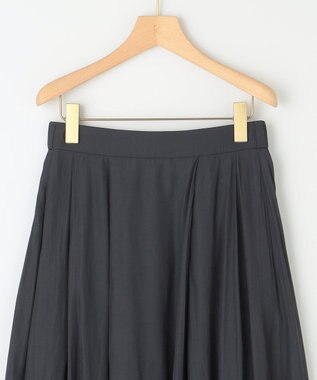 組曲 【WEB限定】ギャザーライトデシン タックスカート ブラック系