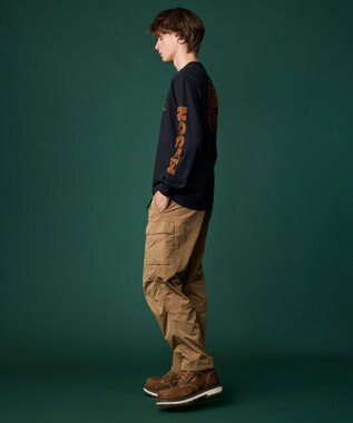 JOSEPH ABBOUD MOUNTAIN 【ECO撥水/起毛裏地】マイクロリップワッシャー カーゴ パンツ ベージュ系