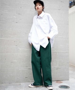 WEGO 【ユニセックス着用アイテム/ウエストゴム】ワーカーズパンツ ダークグリーン