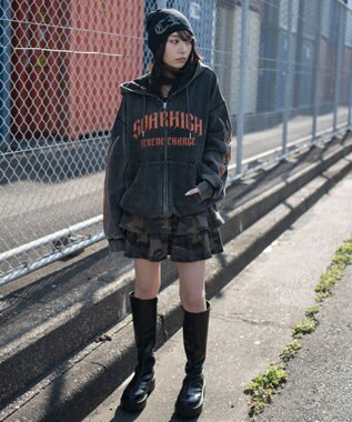 WEGO 【ユニセックス着用ITEM】ブリーチグラフィックZIPパーカー 柄1