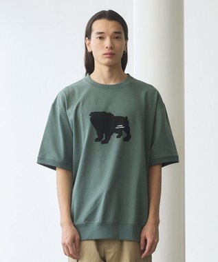 J.PRESS YORK STREET 【UNISEX】ブルドックプリントリブ Tシャツ