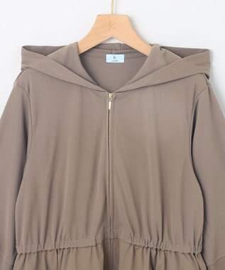 組曲 【WEB限定】ラッシュガード ペプラムパーカー モカグレー系