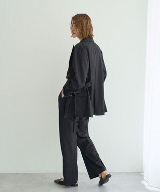 YECCA VECCA 2wayアシメデザインロングジャケット Stripe