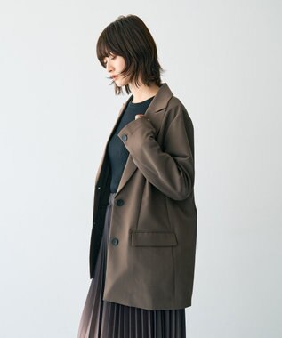 YECCA VECCA 2wayアシメデザインロングジャケット Brown