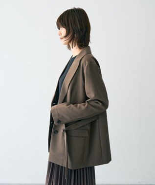 YECCA VECCA 2wayアシメデザインロングジャケット Brown