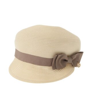 Maison de FLEUR グログランリボンキャスケット Brown