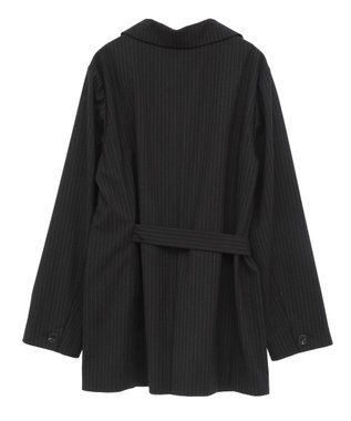 YECCA VECCA 2wayアシメデザインロングジャケット Stripe