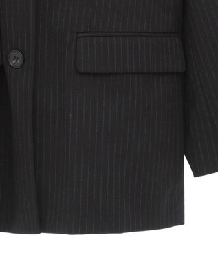 YECCA VECCA 2wayアシメデザインロングジャケット Stripe