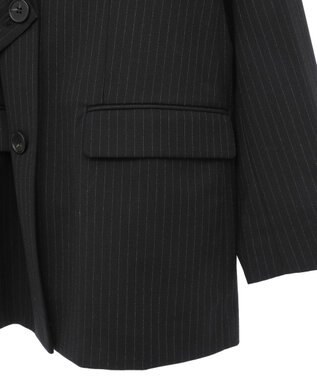 YECCA VECCA 2wayアシメデザインロングジャケット Stripe