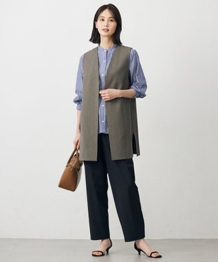 J.PRESS LADIES 【WEB限定】ストライプ シャーリング ブラウス 【WEB限定】ネイビーストライプ系