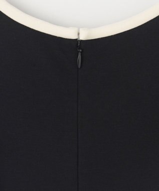 GRACE CONTINENTAL 配色ポンチフレアワンピース ブラック