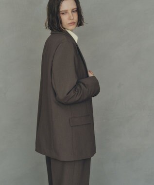 YECCA VECCA 2wayアシメデザインロングジャケット Brown