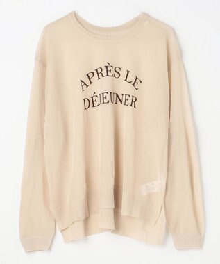 ANY L 【2SET】シアーロゴニット×タンクトップセット ライトベージュ