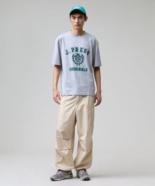 J.PRESS MEN 【J.PRESS ORIGINALS】【UNISEX】Cotton Jersey CRST Logo T-shirt ライトグレー系
