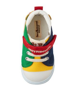 MIKI HOUSE HOT BISCUITS 【14-15cm】 顔ドン メッシュ素材 セカンド ベビーシューズ マルチカラー