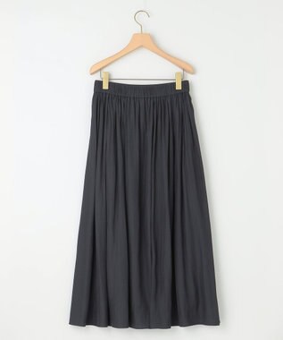 組曲 【WEB限定】ギャザーライトデシン タックスカート ブラック系