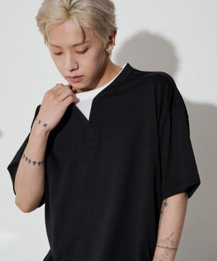 WEGO 【ユニセックス着用ITEM】キーネックフェイクレイヤードT（SS）