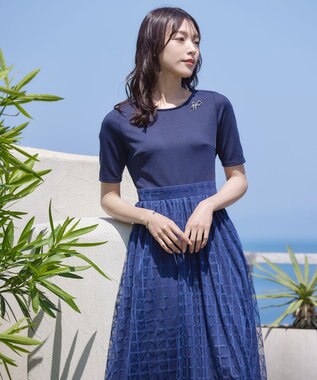 Tiaclasse クロスリボンデザインブローチ シルバー