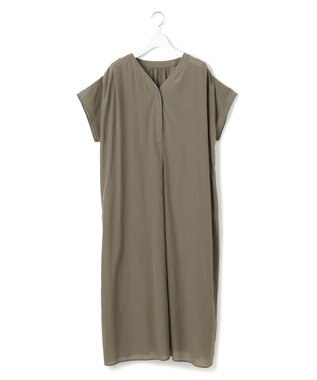 23区 L 【Lサイズ限定/接触冷感/速乾性/洗える】エアリーブライトローン Vネックワンピース ブルー系