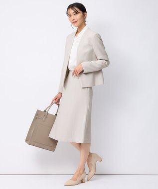 23区 【洗える】バックサテンアムンゼン ボウタイ付き ブラウス ホワイト系