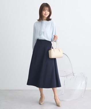 earth music&ecology すきな丈フレアスカート Navy