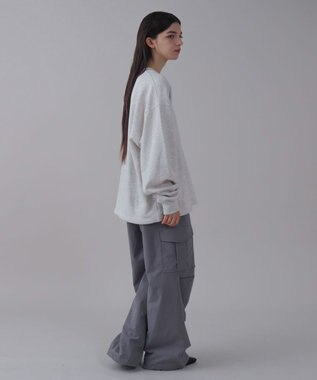 WEGO 【ユニセックス着用ITEM】ショートドロストワンポイント刺繍プルオーバー 杢グレー