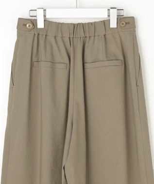 自由区 【SHIHOさん着用・セットアップ対応】リネンストレッチワイド パンツ カーキ