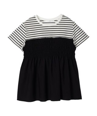 Green Parks シャーリングサテンドッキングプルオーバー Border