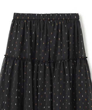 UNFILO ラメリンクルシフォン スカート ブラック