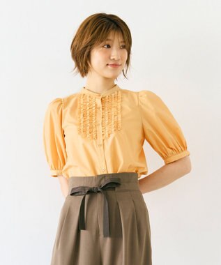 フリルディテール パフスリーブ ブラウス
