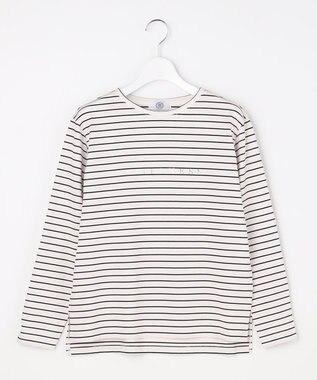 J.PRESS LADIES S メタリックロゴ ロンＴ オフ×ダークネイビー系