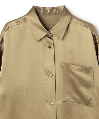 uncrave アセテートヴィンテージサテン ミドルシャツ カーキベージュ