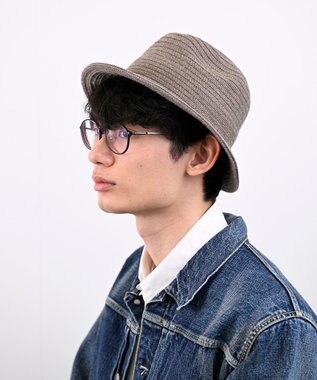 石田製帽 ウールニットブレード　中折れハット チャコールグレー