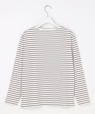 J.PRESS LADIES S メタリックロゴ ロンＴ オフ×ダークネイビー系