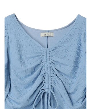 earth music&ecology やわらかカットソーレイヤード見えワンピース Blue