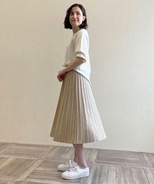 自由区 【洗える/マルチWAY】コットンアセテートニットセットアップ ベージュ系1