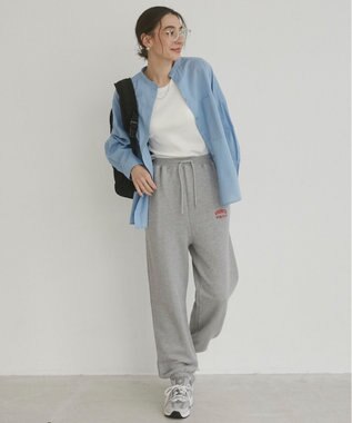 WEGO 【ANGIE VINTAGE】ワンポイント刺繍 裏毛 スウェットパンツ 杢グレー