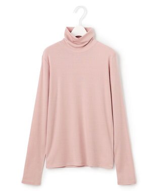 ICB L 【洗える】リヨセルカシミヤスムース ハイネックカットソー ヘイズピンク系