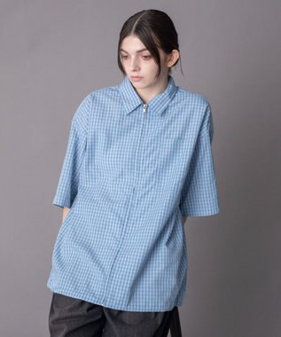 WEGO 【ユニセックス着用ITEM】ミニオンブレZIPシャツ（SS） ブルーチェック1