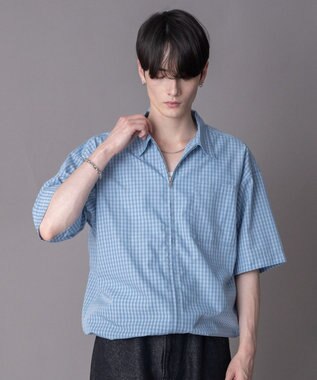 WEGO 【ユニセックス着用ITEM】ミニオンブレZIPシャツ（SS） ブルーチェック1