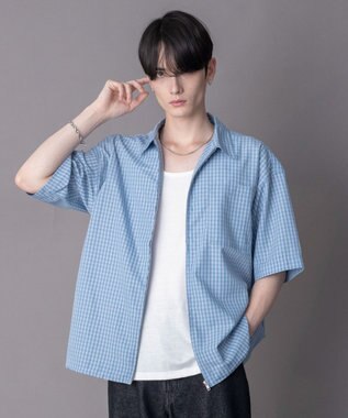 WEGO 【ユニセックス着用ITEM】ミニオンブレZIPシャツ（SS） ブルーチェック1