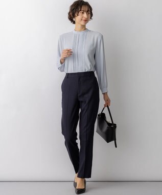 23区 【先行予約】アイアスマットストレッチ テーパード パンツ ネイビー系