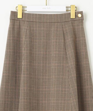 ANY SIS 【セットアップ対応】サーモ2WAYストレッチ スカート ブラウングレンチェック