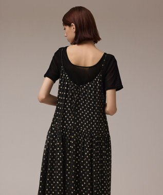 GRACE CONTINENTAL フォイルドットキャミワンピース ブラック