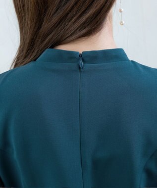 Tiaclasse L 【洗える】レーススリーブワンピース ターコイズ