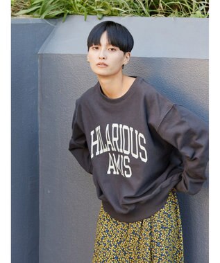 AMERICAN HOLIC ネップ裏毛ロゴスウェット Charcoal Gray