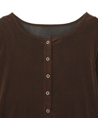 earth music&ecology フロッキーチュールカーディガン Brown