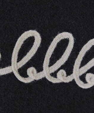 Tiaclasse 【洗える】テープ刺繍ロゴニットトップス ブラック